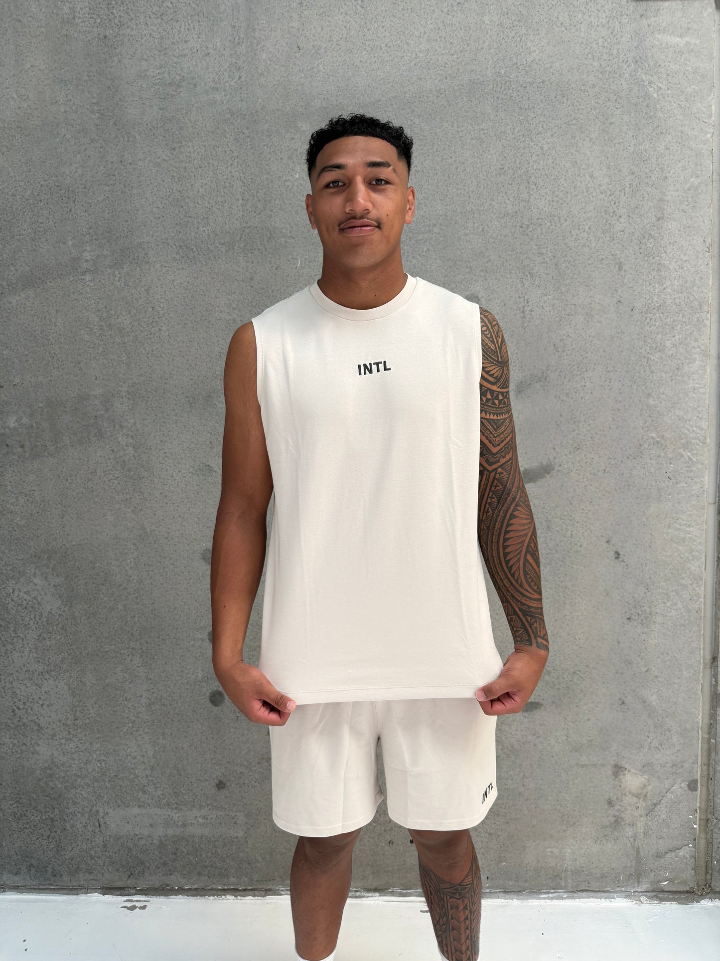 Men’s Muscle Shorts- Bone