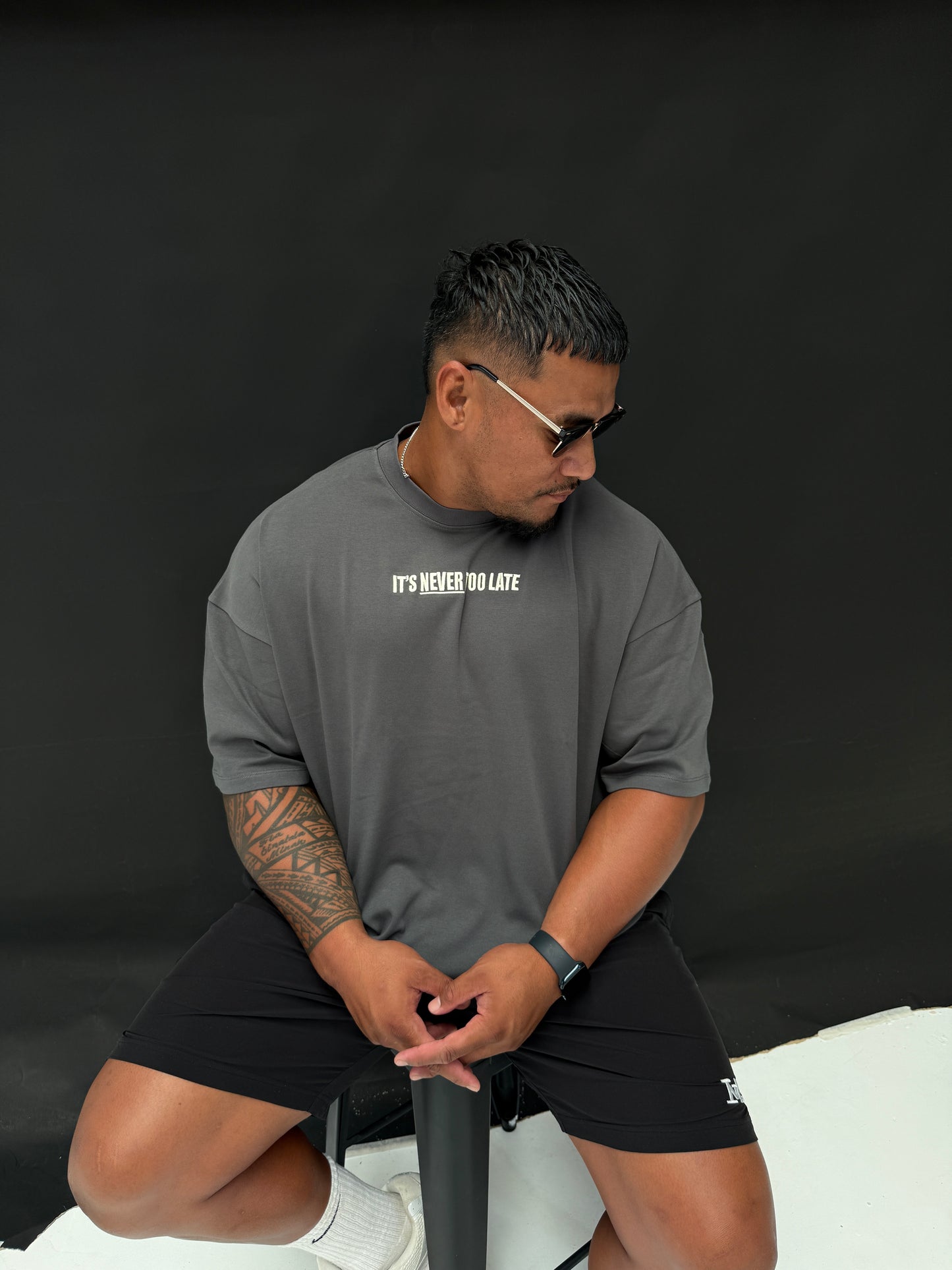 Oversized Boxy Tee- Grey