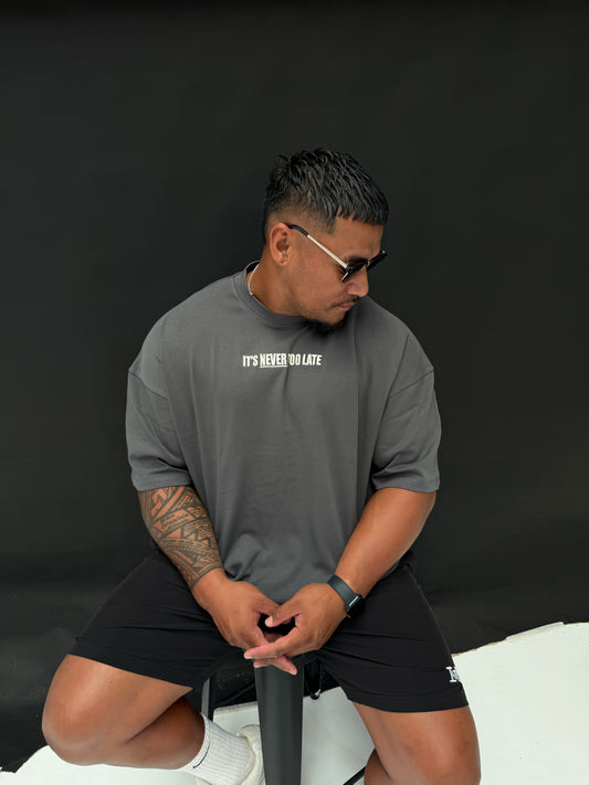 Oversized Boxy Tee- Grey